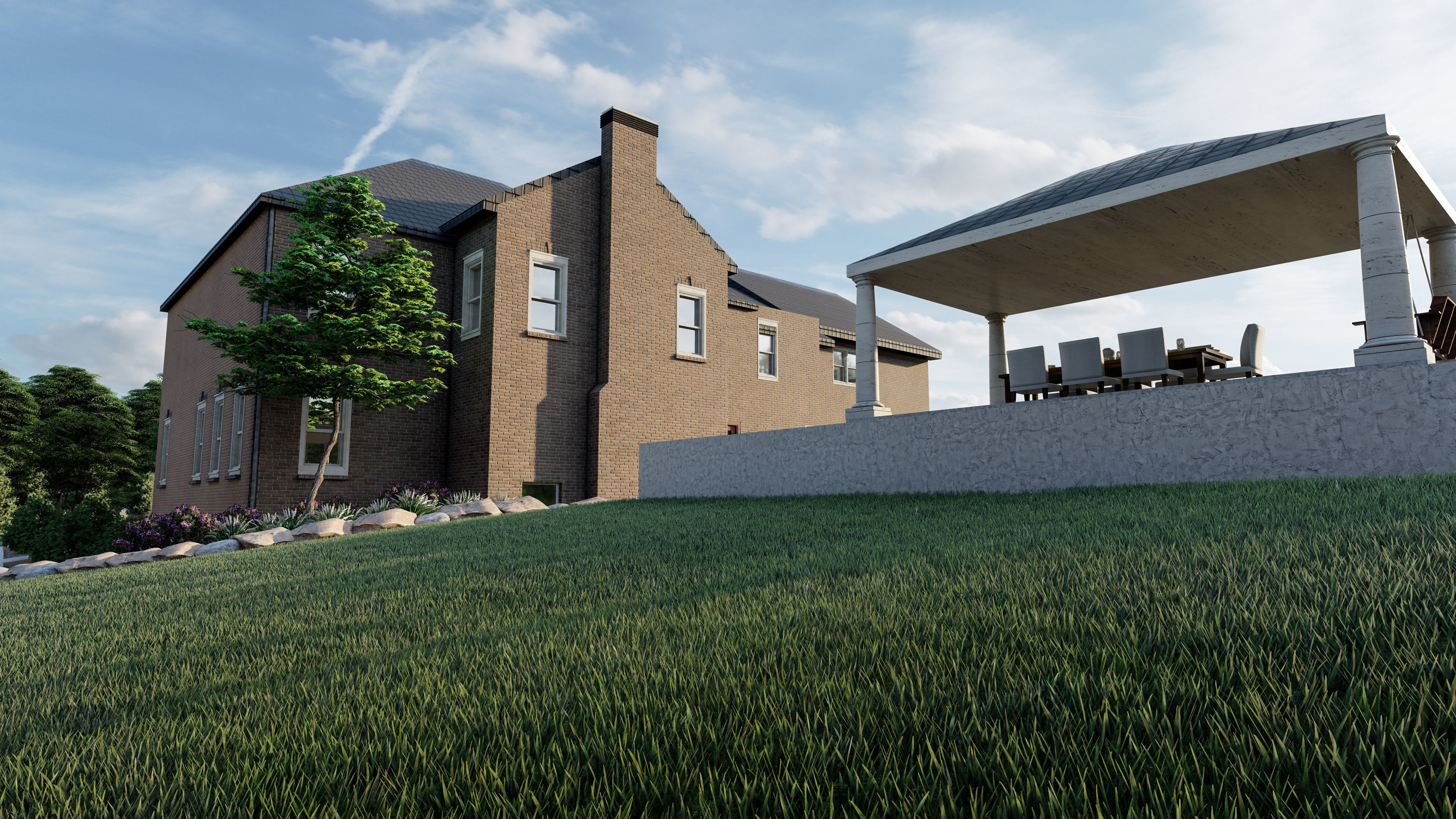 3d model residence landscape and design sketchup with lumion  3D model_3