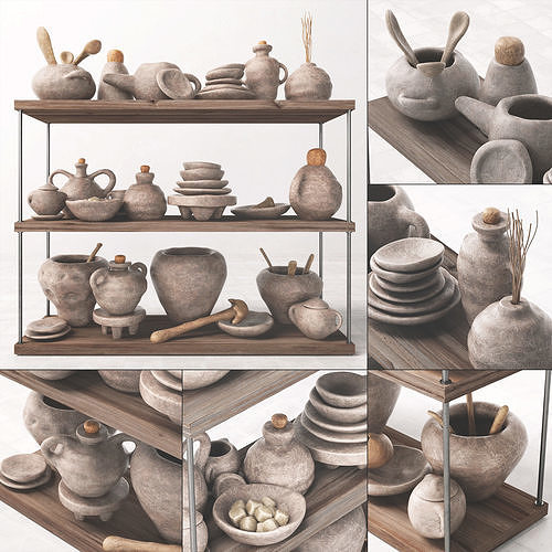 Dishes clay rack n7 3D model