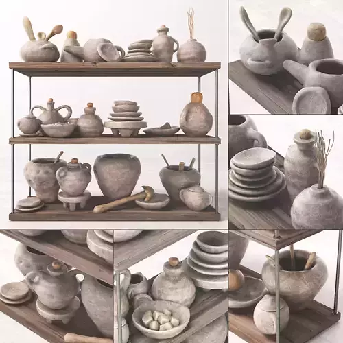 Dishes clay rack n7 3D model