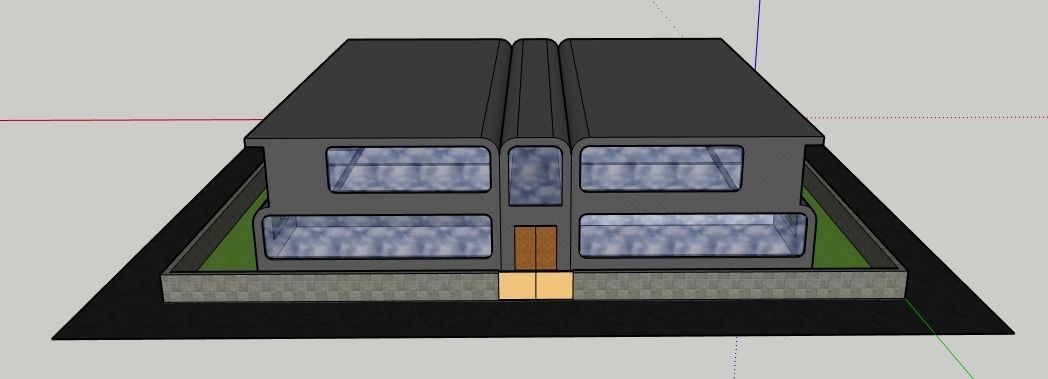 Wings modern house 3D model_2