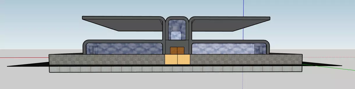 Wings modern house 3D model_0