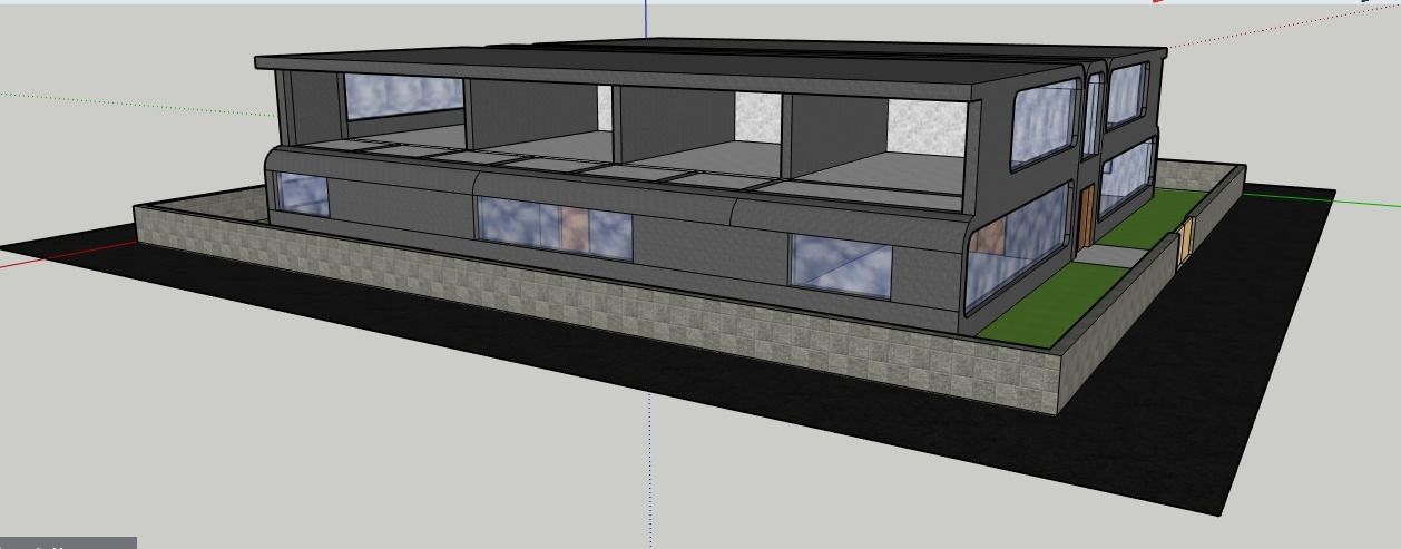 Wings modern house 3D model_5