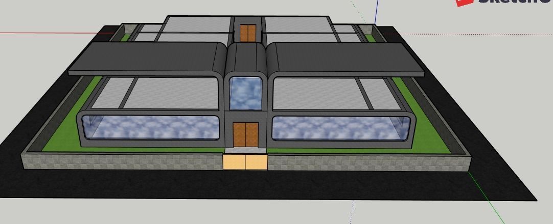 Wings modern house 3D model_21