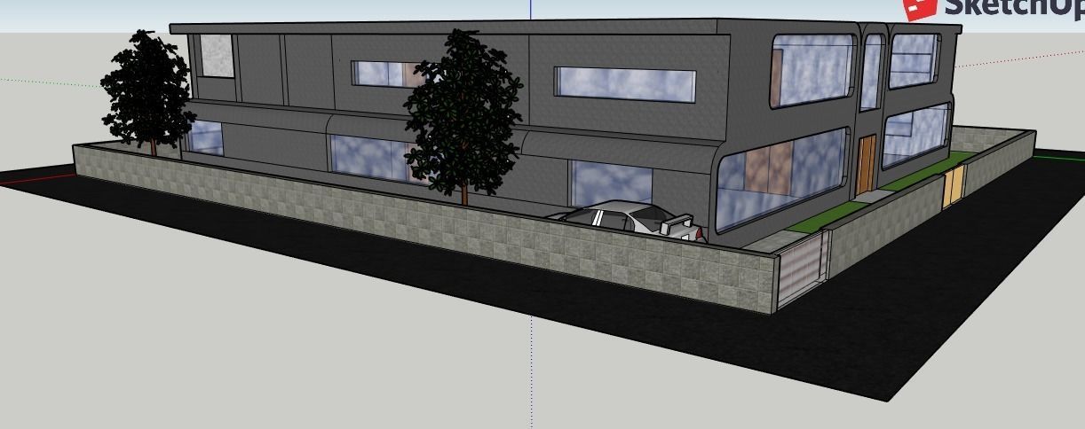 Wings modern house 3D model_14