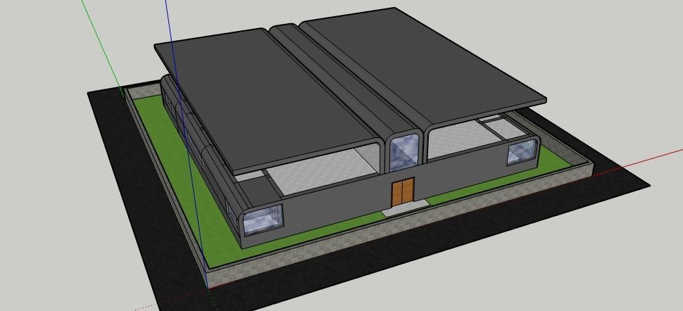 Wings modern house 3D model_1