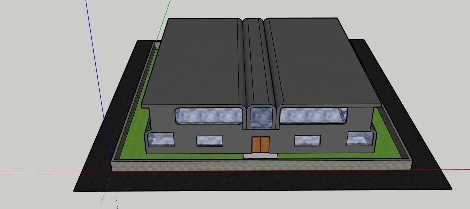 Wings modern house 3D model_3