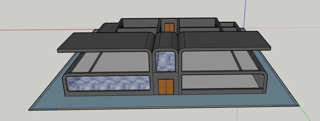 Wings modern house 3D model_17