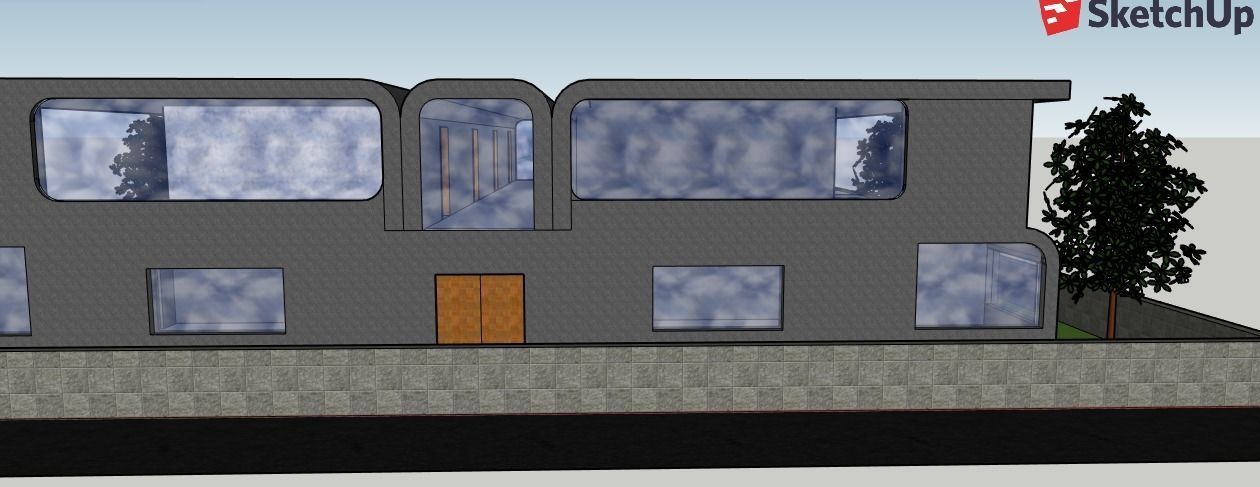 Wings modern house 3D model_7