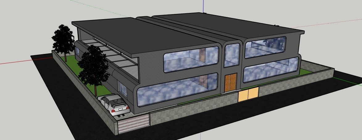 Wings modern house 3D model_13