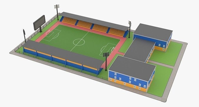 Lowpoly Stadium soccer Low-poly 3D model