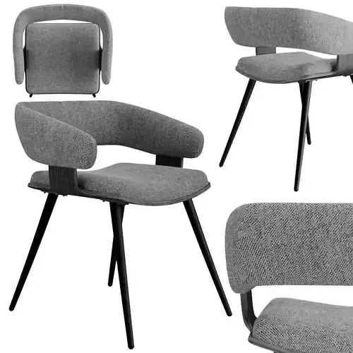 Heiman chair light grey Low-poly 3D model