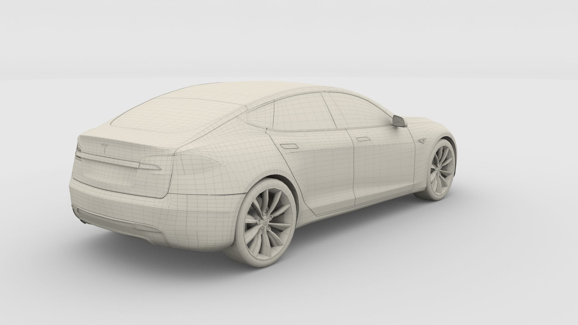 Tesla Model S 2016 Red with Chassis 3D model_29