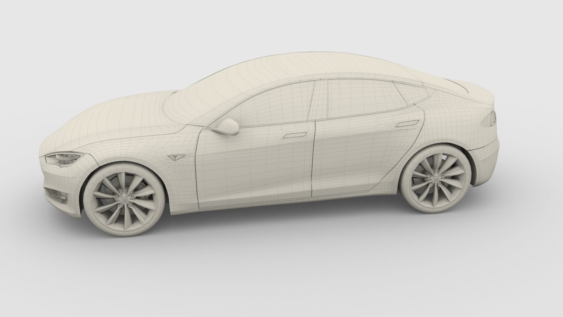 Tesla Model S 2016 Red with Chassis 3D model_30