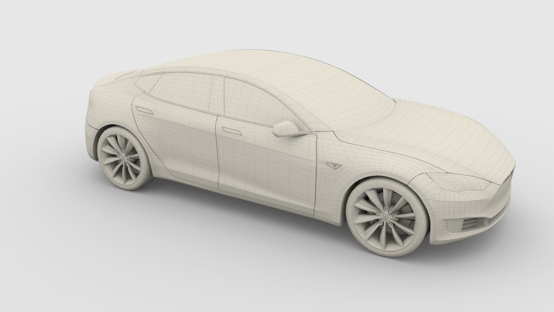 Tesla Model S 2016 Red with Chassis 3D model_31