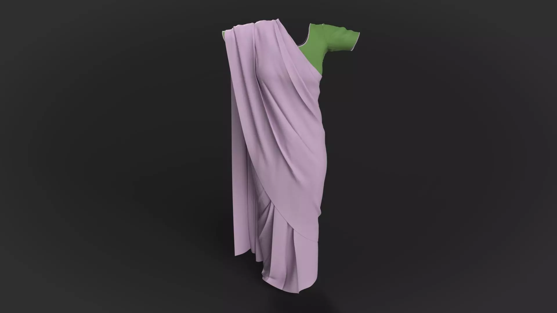 3 d Sari Model Indian Traditional 3D model_2