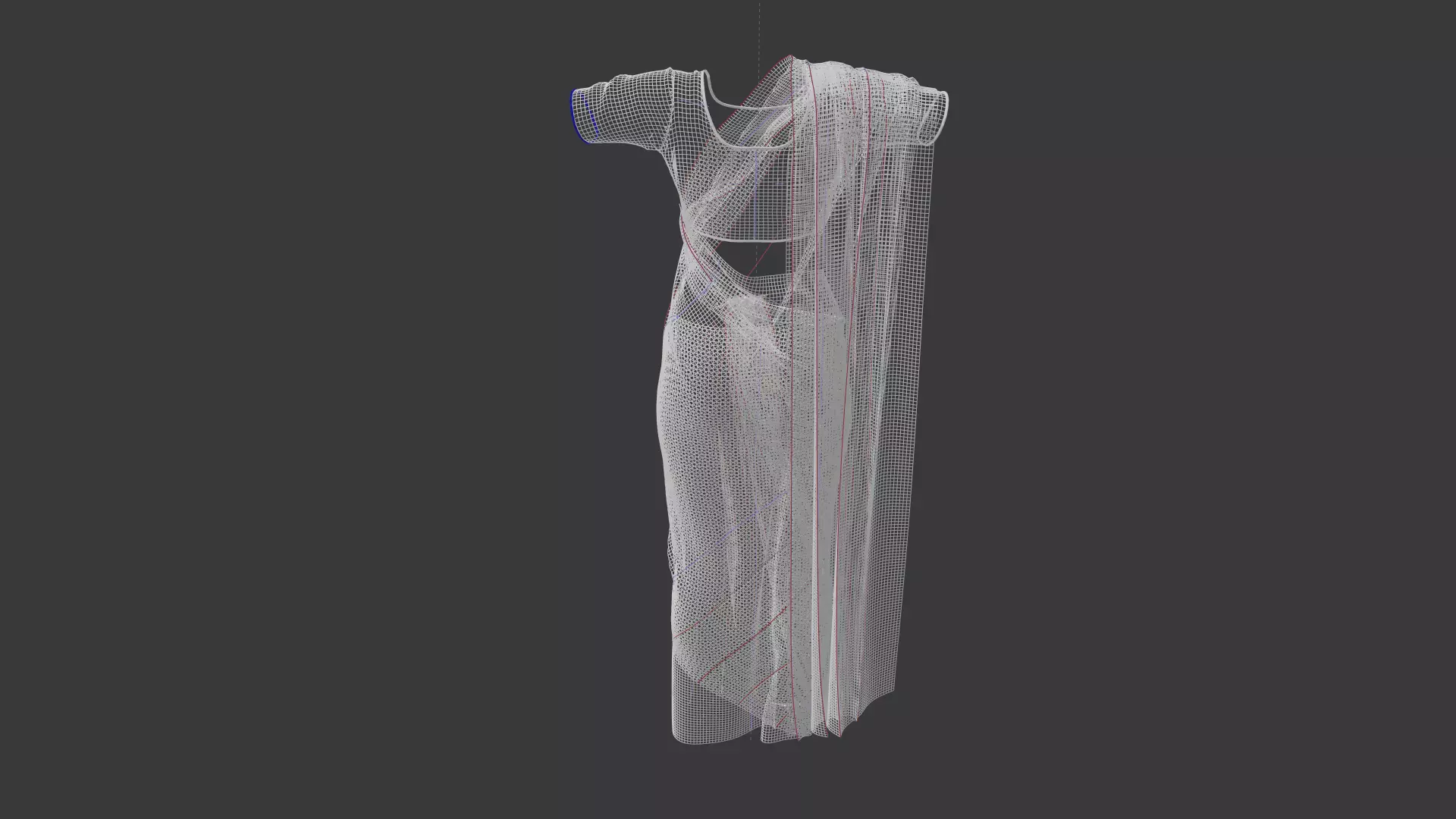 3 d Sari Model Indian Traditional 3D model_21