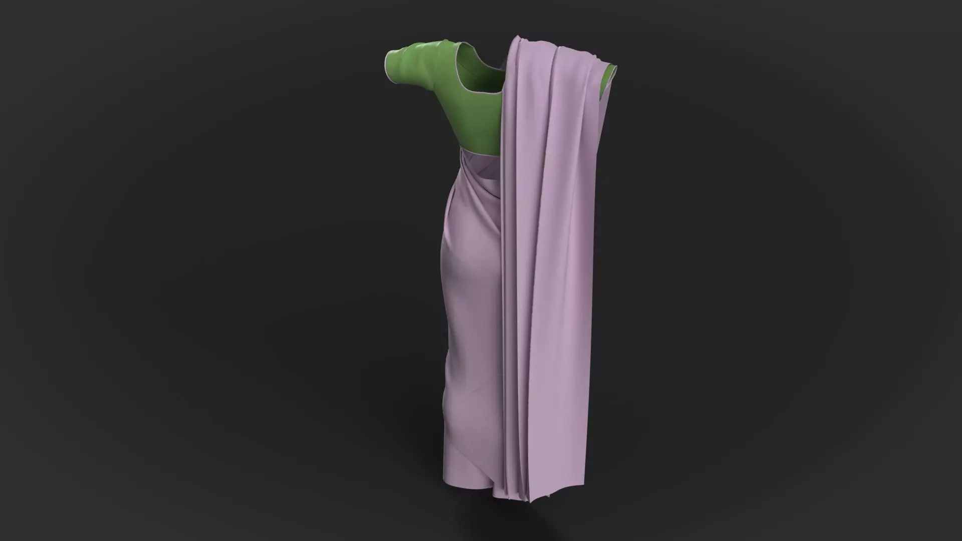 3 d Sari Model Indian Traditional 3D model_10