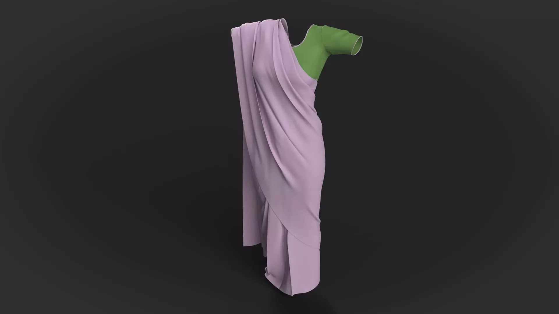 3 d Sari Model Indian Traditional 3D model_19