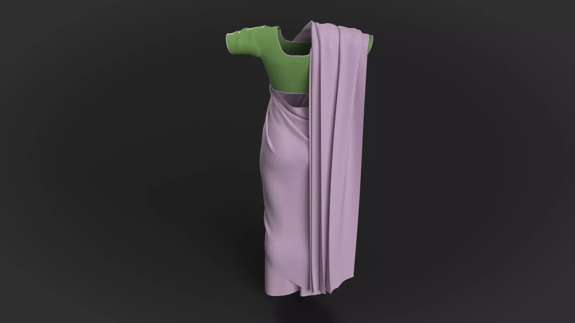 3 d Sari Model Indian Traditional 3D model_11