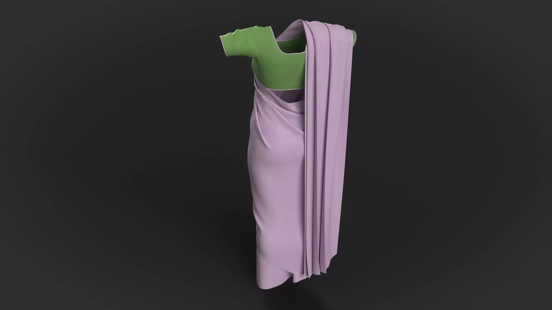 3 d Sari Model Indian Traditional 3D model_12