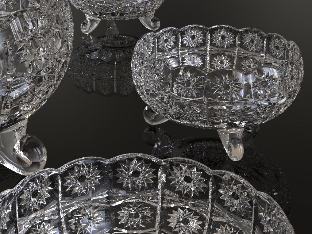 decoration glass set 3D print model_1