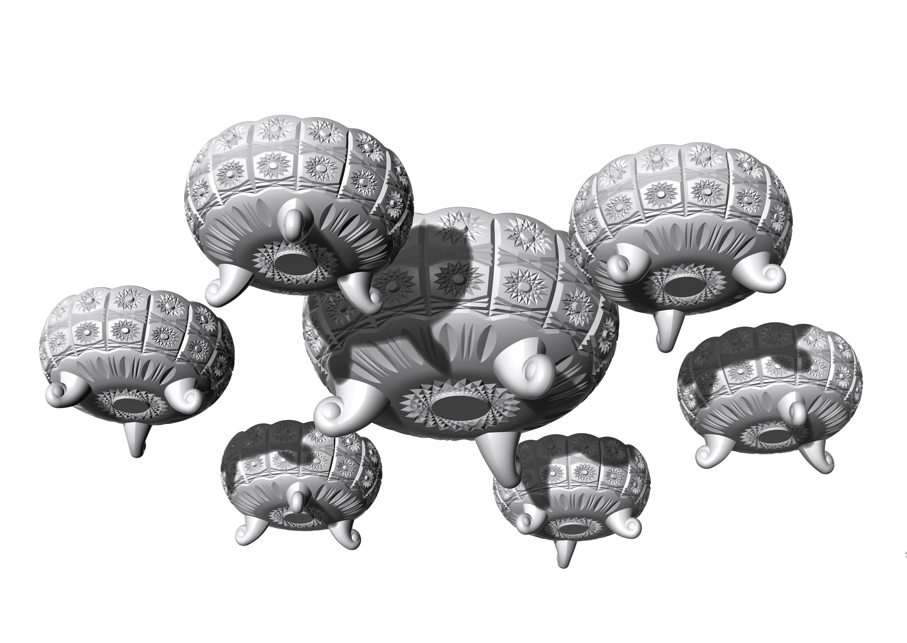 decoration glass set 3D print model_3