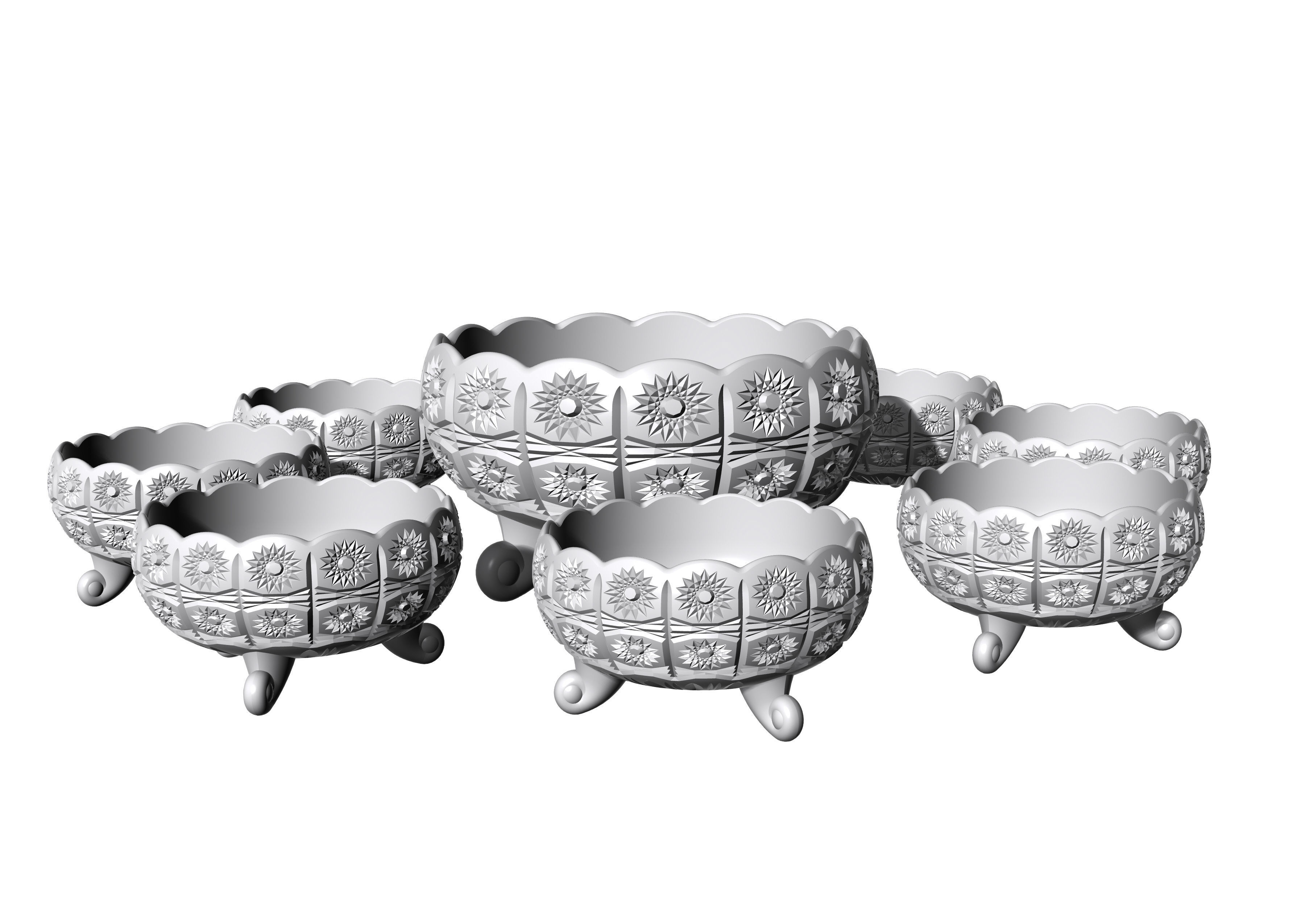 decoration glass set 3D print model_4