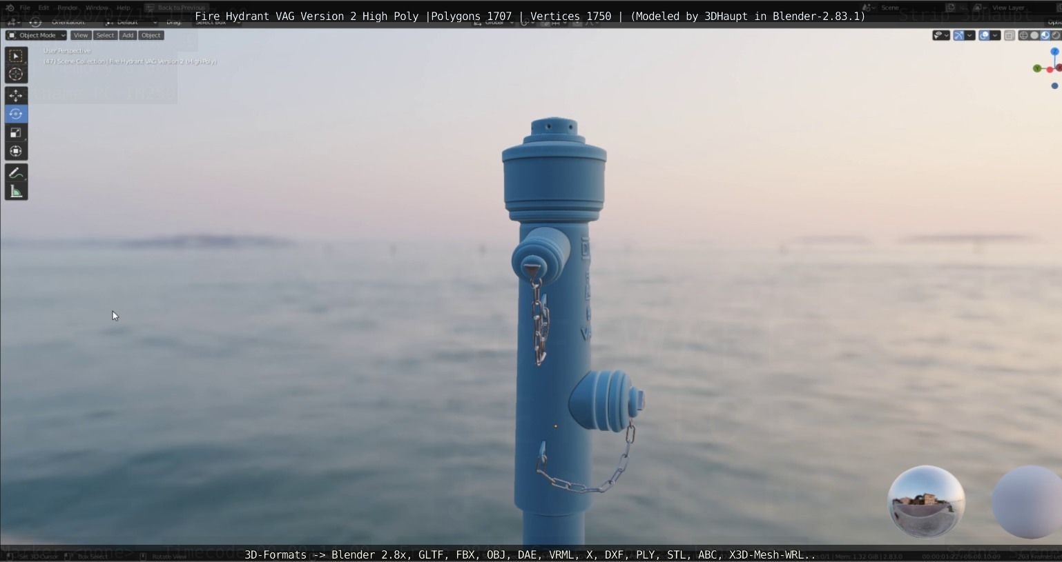 Fire Hydrant VAG -2- High-Poly Version 3D model_9