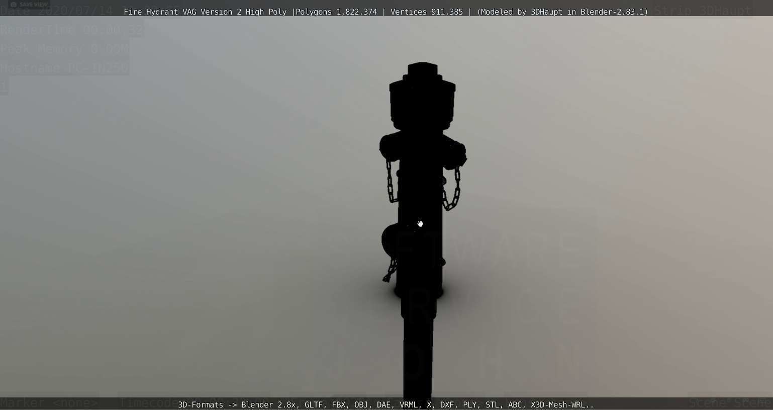 Fire Hydrant VAG -2- High-Poly Version 3D model_88