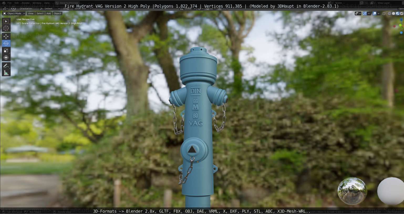 Fire Hydrant VAG -2- High-Poly Version 3D model_40