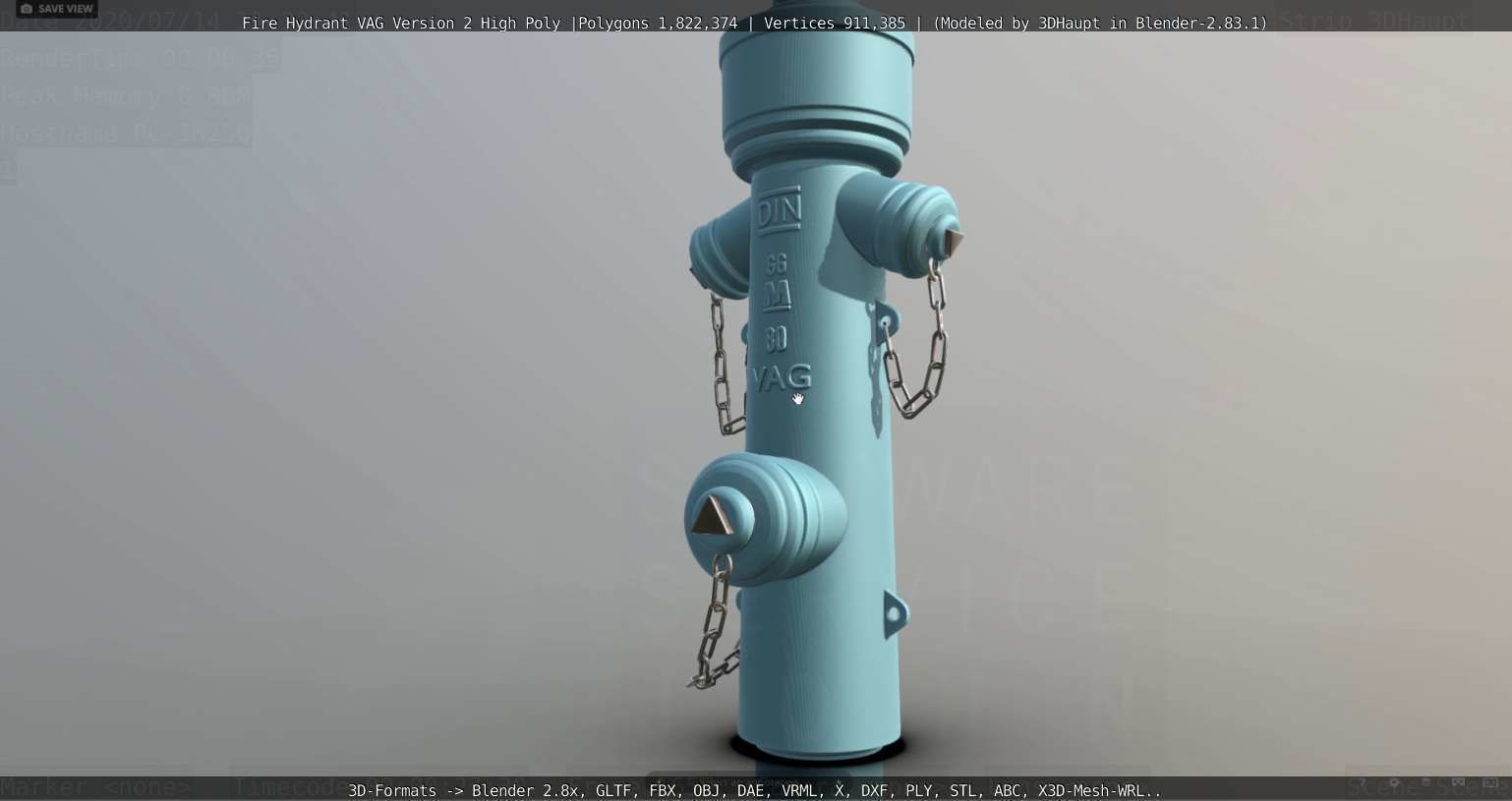 Fire Hydrant VAG -2- High-Poly Version 3D model_73