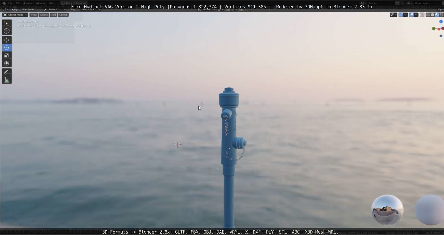 Fire Hydrant VAG -2- High-Poly Version 3D model_38