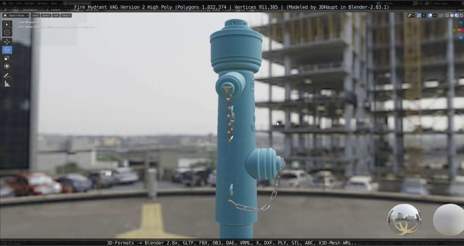 Fire Hydrant VAG -2- High-Poly Version 3D model_18
