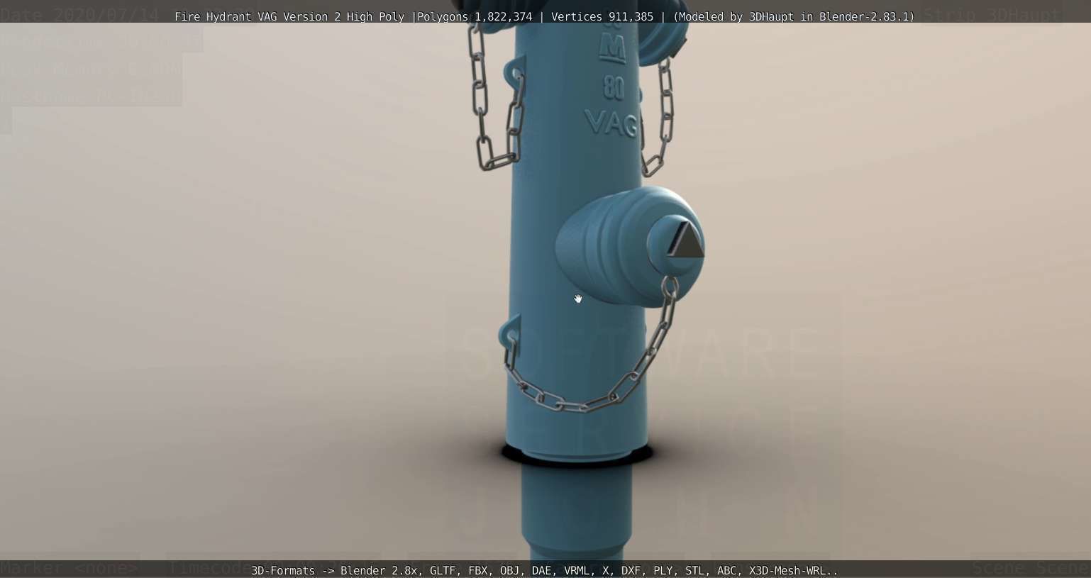 Fire Hydrant VAG -2- High-Poly Version 3D model_70