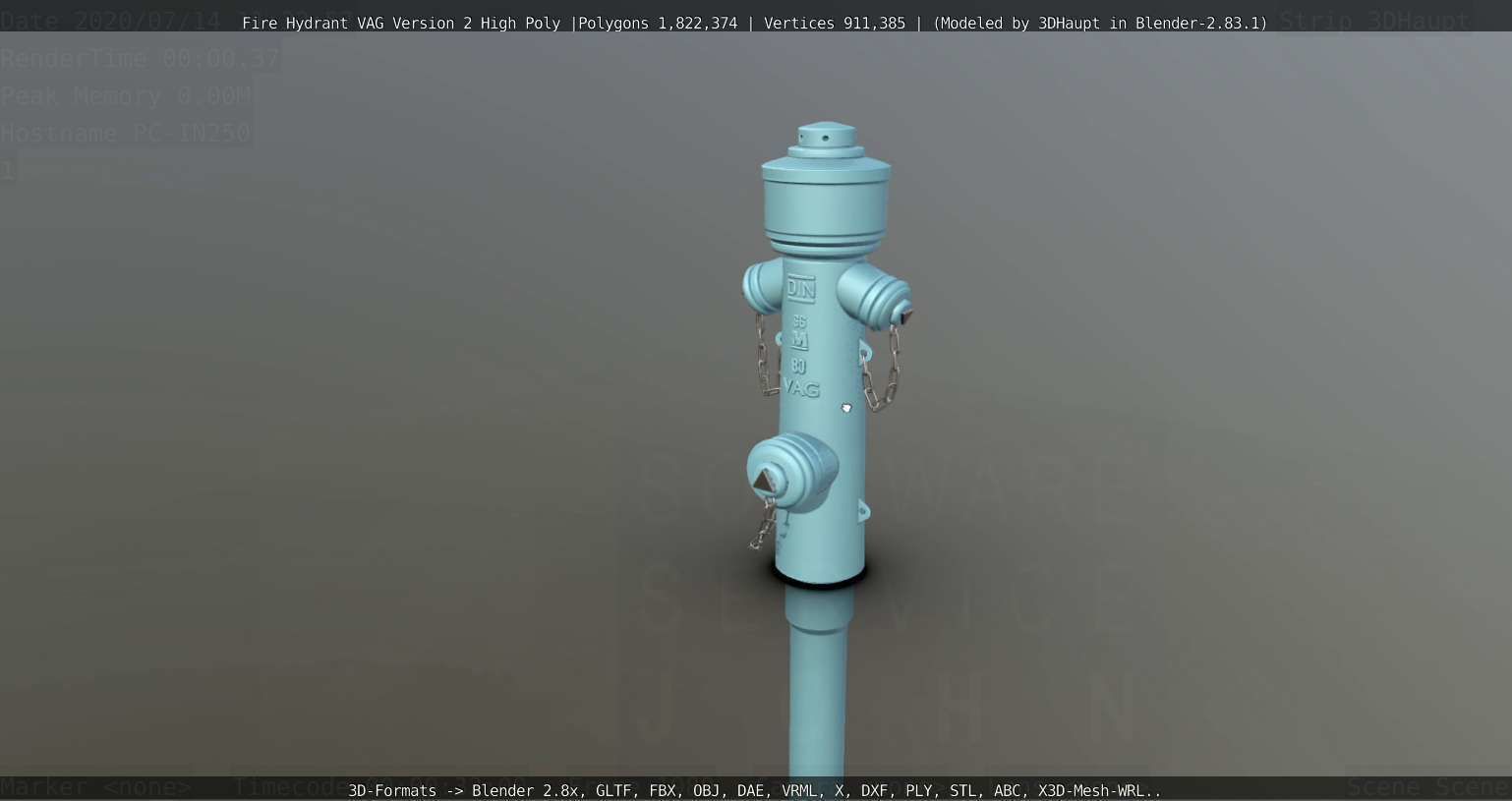 Fire Hydrant VAG -2- High-Poly Version 3D model_60