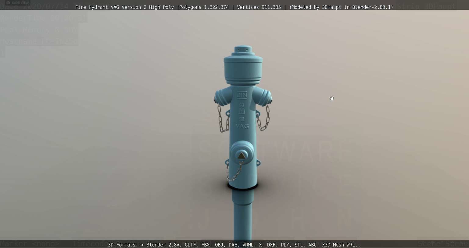 Fire Hydrant VAG -2- High-Poly Version 3D model_17