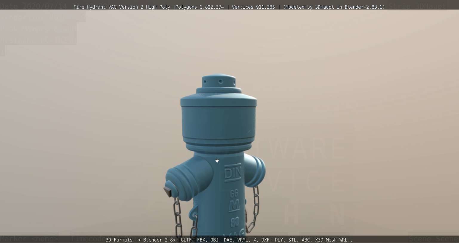 Fire Hydrant VAG -2- High-Poly Version 3D model_69