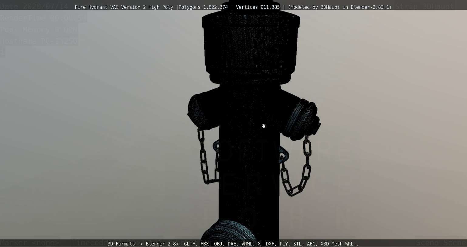 Fire Hydrant VAG -2- High-Poly Version 3D model_84