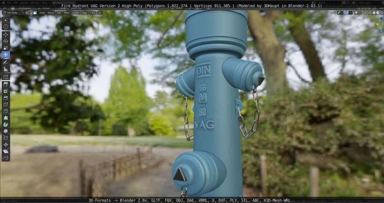 Fire Hydrant VAG -2- High-Poly Version 3D model_31