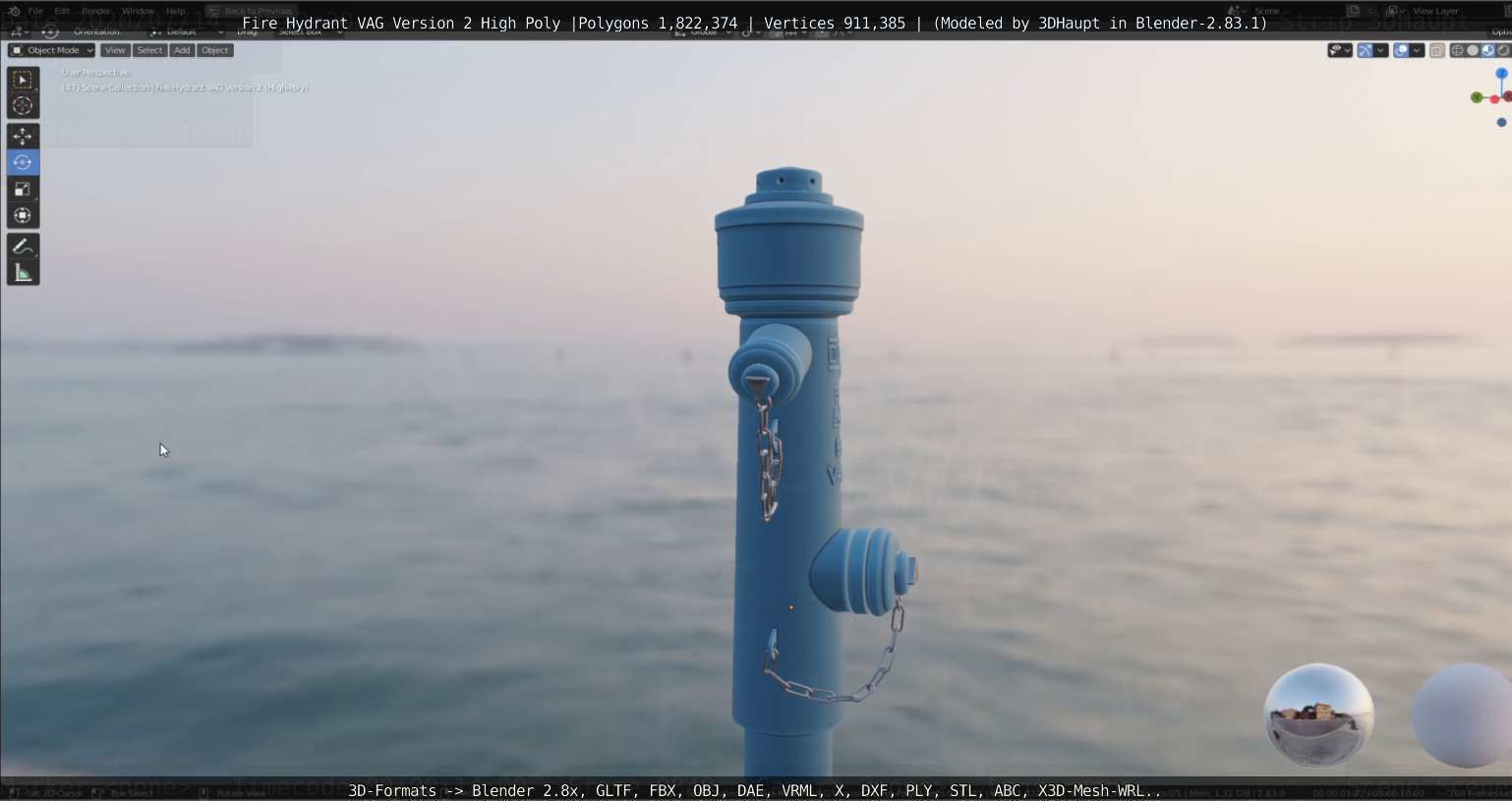 Fire Hydrant VAG -2- High-Poly Version 3D model_45