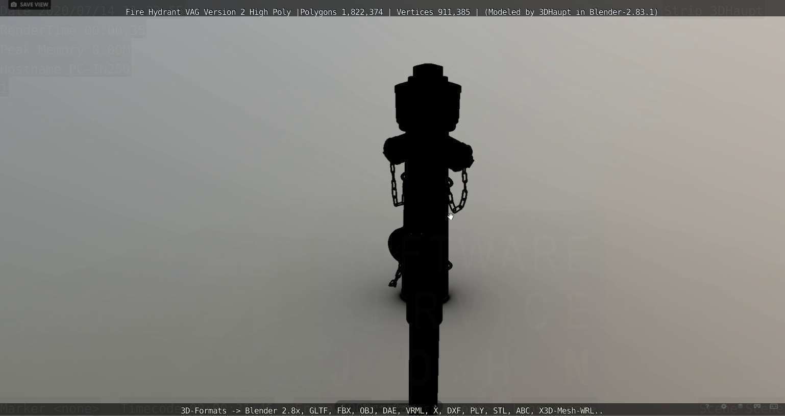 Fire Hydrant VAG -2- High-Poly Version 3D model_87
