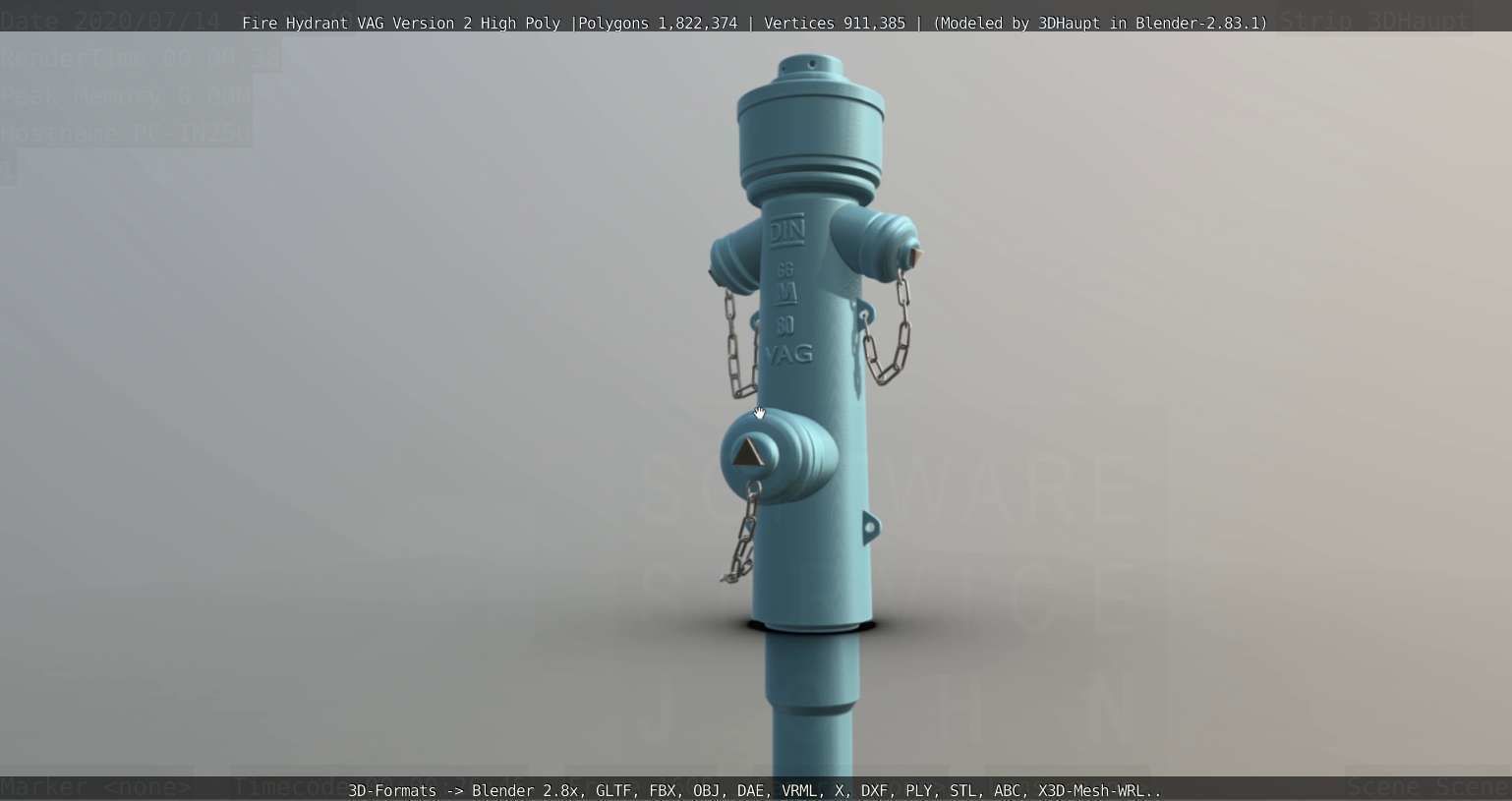 Fire Hydrant VAG -2- High-Poly Version 3D model_71