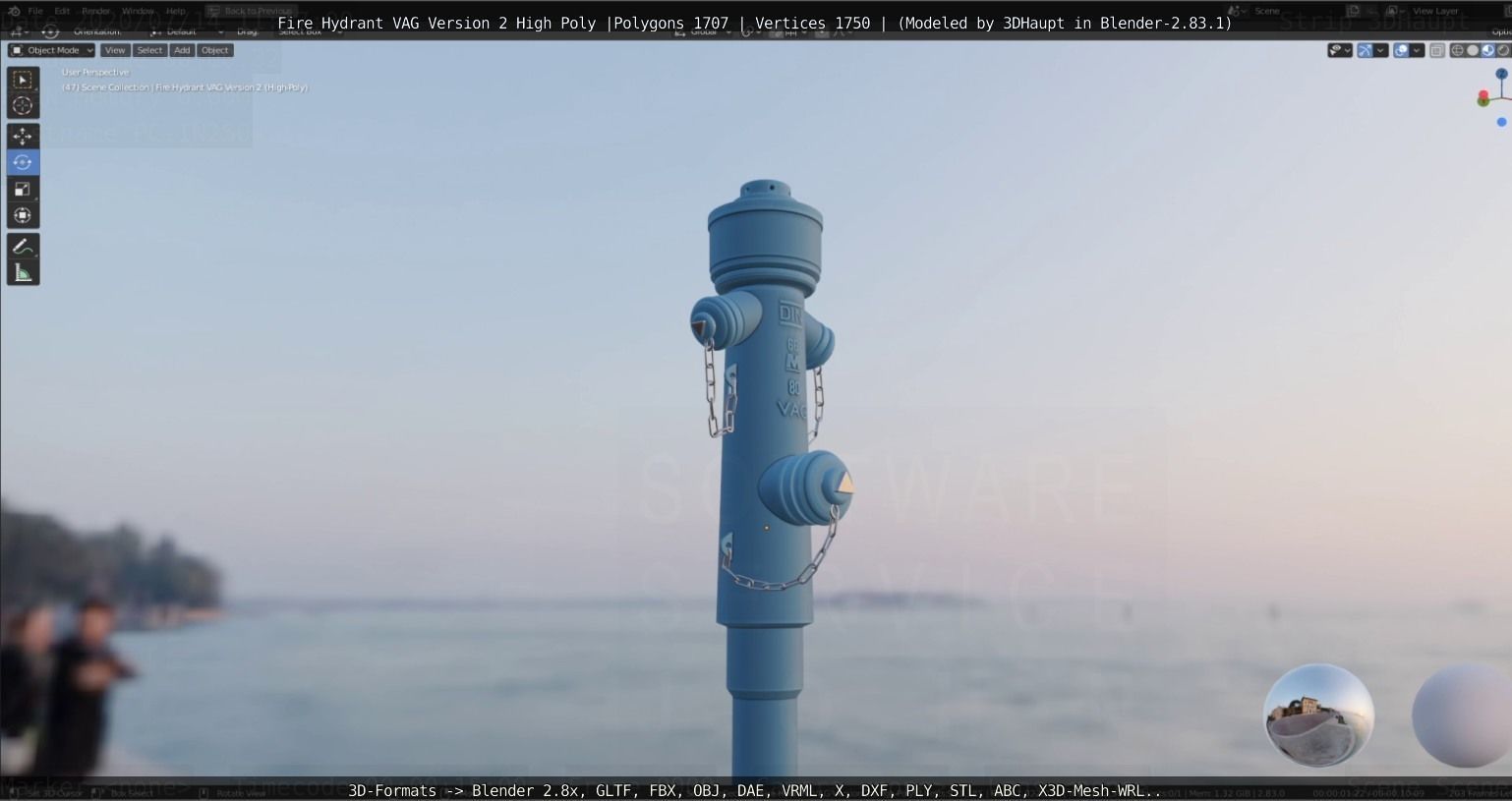 Fire Hydrant VAG -2- High-Poly Version 3D model_14