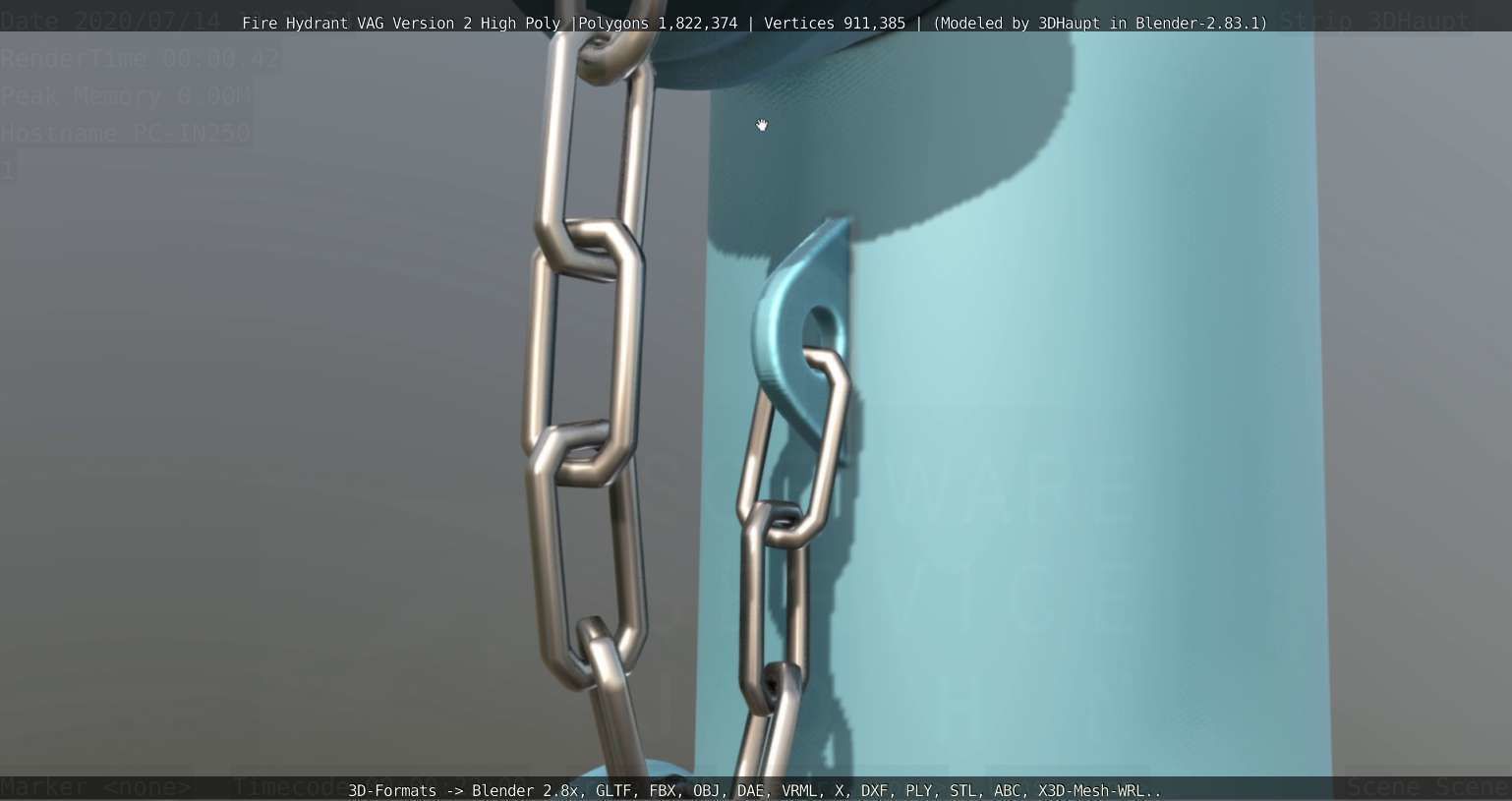 Fire Hydrant VAG -2- High-Poly Version 3D model_56