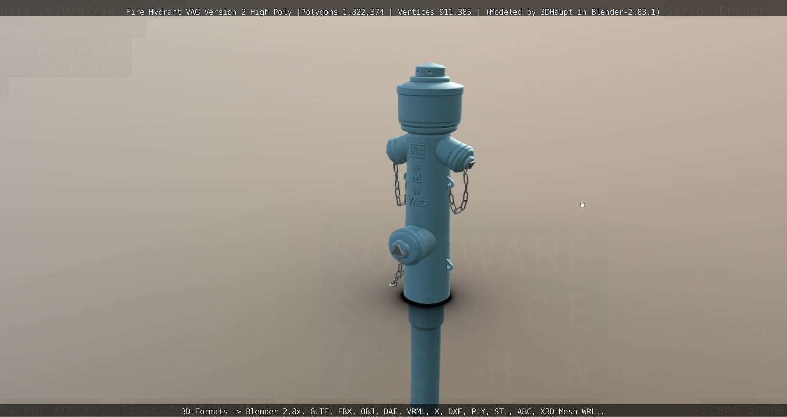 Fire Hydrant VAG -2- High-Poly Version 3D model_89