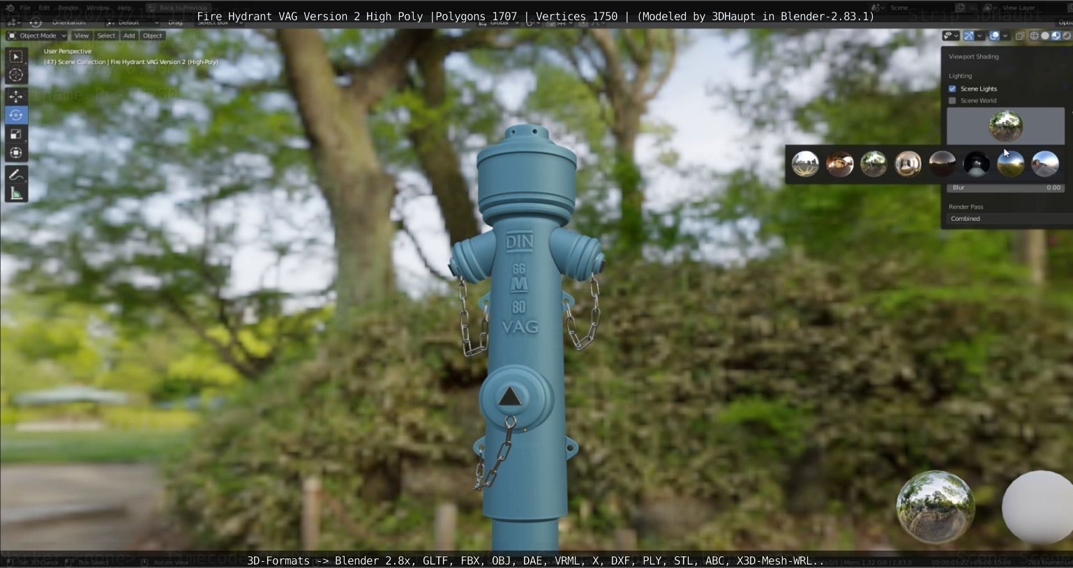 Fire Hydrant VAG -2- High-Poly Version 3D model_7