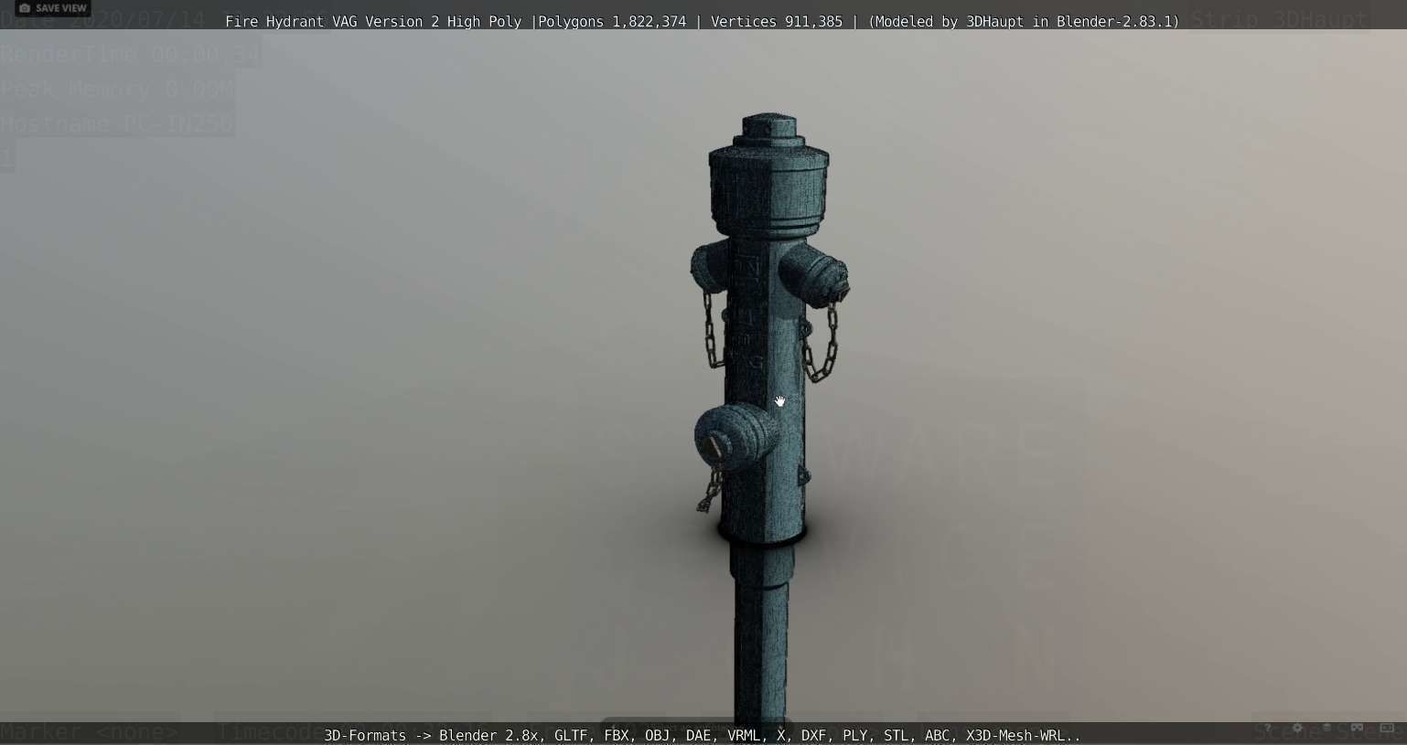 Fire Hydrant VAG -2- High-Poly Version 3D model_85