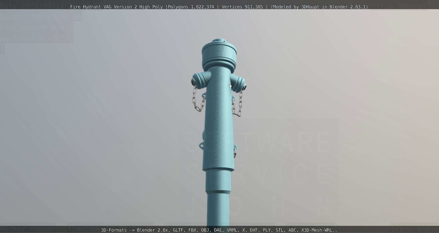 Fire Hydrant VAG -2- High-Poly Version 3D model_92