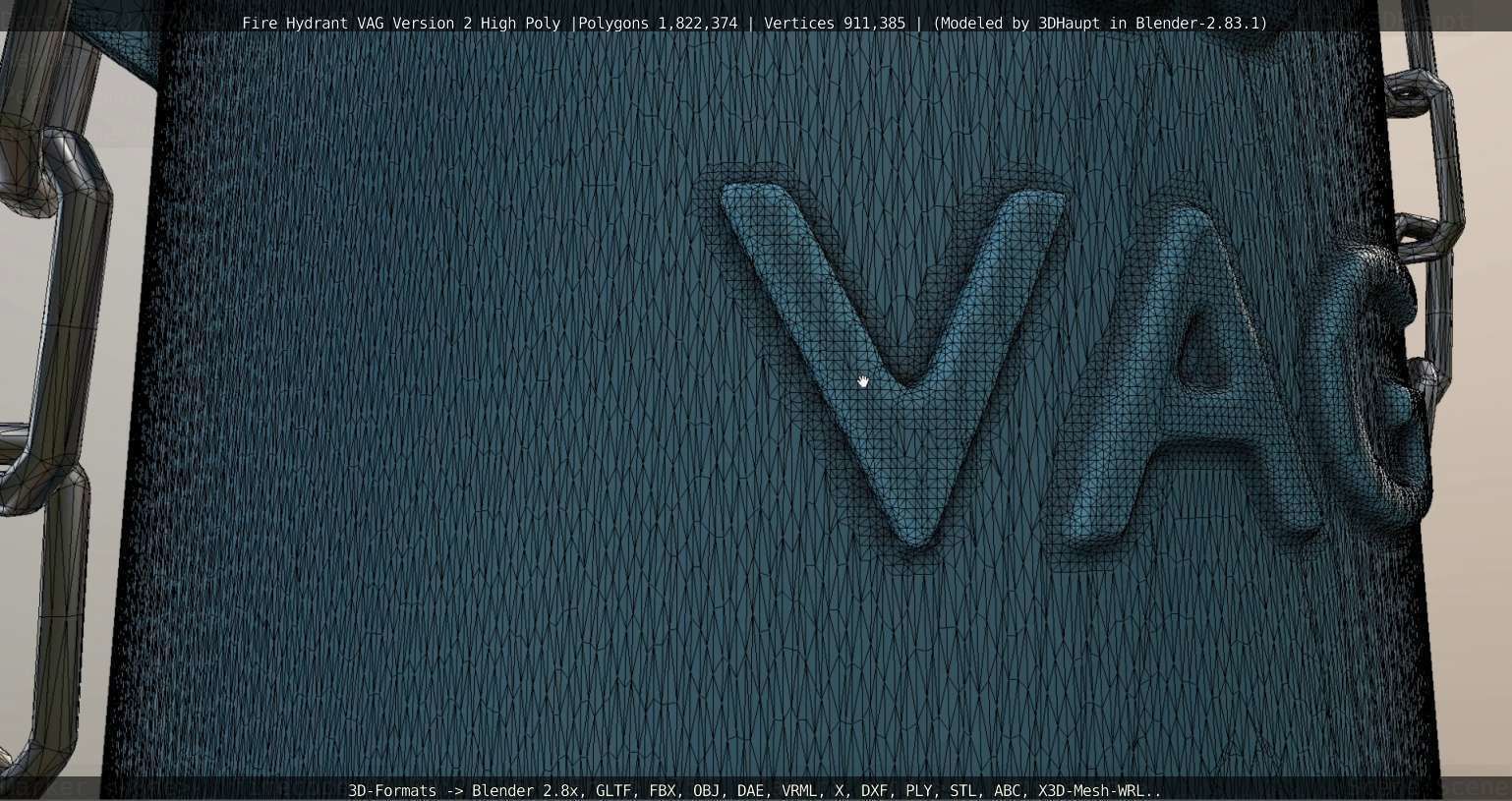 Fire Hydrant VAG -2- High-Poly Version 3D model_25