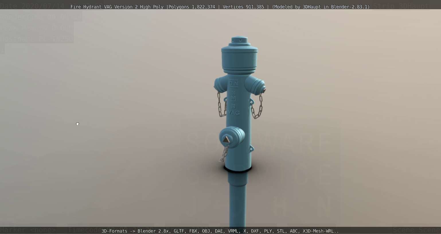 Fire Hydrant VAG -2- High-Poly Version 3D model_63